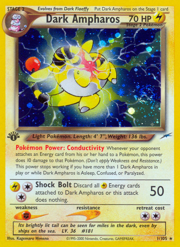 Neo Destiny Holo Dark Ampharos #1/105 first edition